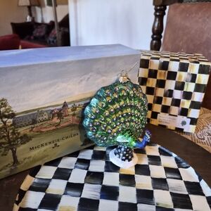 Mackenzie-Childs Woodland Peacock Ornament